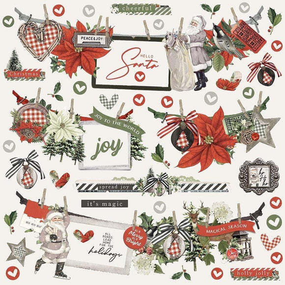 Scrapbooking  Simple Vintage Rustic Christmas Cardstock Stickers 12