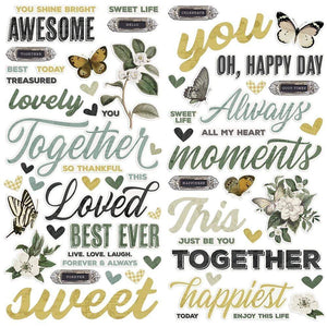 Scrapbooking  Simple Vintage Weathered Garden Foam Stickers 66/Pkg stickers