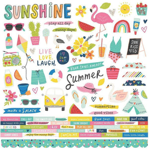 Scrapbooking  Sunkissed Cardstock Stickers 12"X12" Combo stickers
