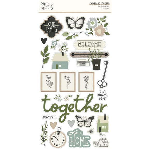 Scrapbooking  The Simple Life Chipboard Stickers 6