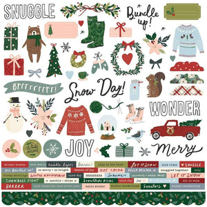 Scrapbooking  Winter Cottage Cardstock Stickers 12"X12" Combo stickers