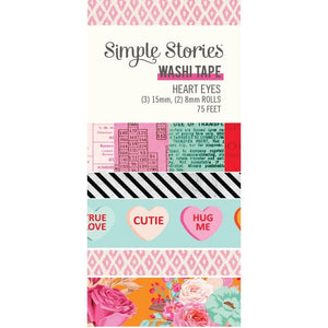 Scrapbooking  Simple Stories Heart Eyes Washi Tape 5/Pkg Washi