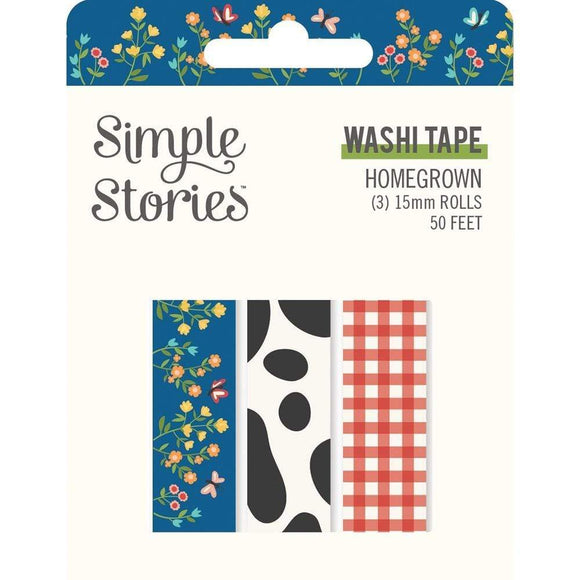 Scrapbooking  Simple Stories Homegrown Washi Tape 3/Pkg Washi