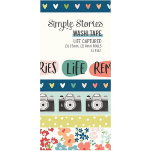 Scrapbooking  Simple Stories Life Captured Washi Tape 5/Pkg WASHI