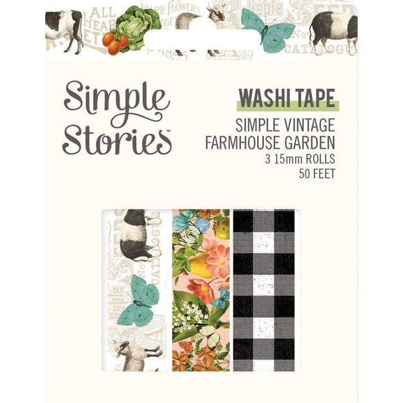 Scrapbooking  Simple Stories Simple Vintage Farmhouse Garden Washi 3/Pkg Washi