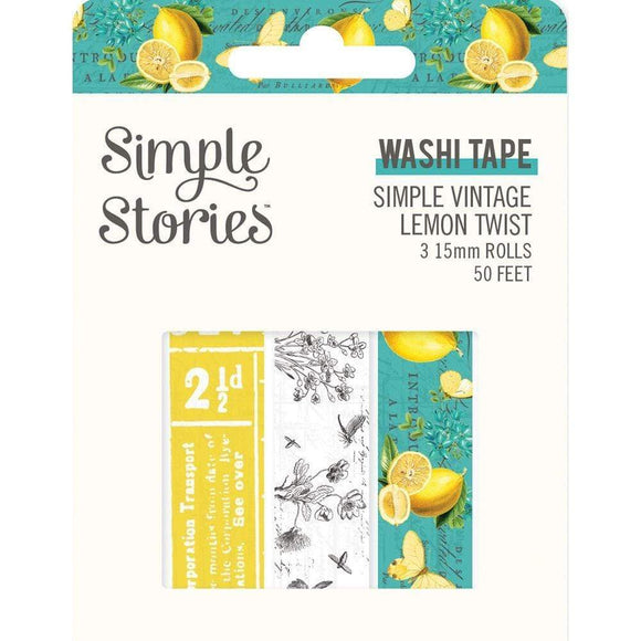 Scrapbooking  Simple Stories Simple Vintage Lemon Twist Washi Tape 3/Pkg washi