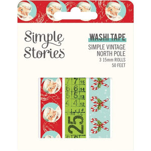 Scrapbooking  Simple Stories Simple Vintage North Pole Washi Tape 3/Pkg washi