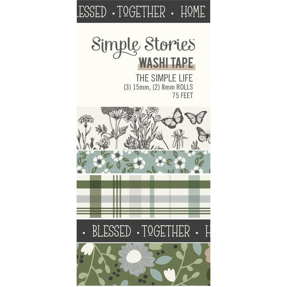 Scrapbooking  Simple Stories The Simple Life Washi Tape 5/Pkg WASHI
