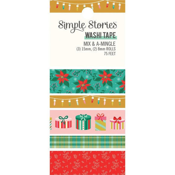 Scrapbooking  Simple Stories Mix & A-Mingle Washi Tape 5/Pkg WASHI Tape