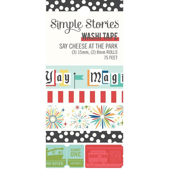 Scrapbooking  Simple Stories Say Cheese At The Park Washi Tape 5/Pkg WASHI Tape