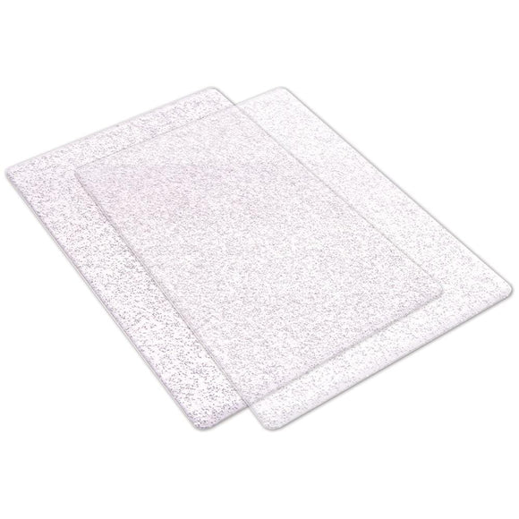 Scrapbooking  Sizzix Big Shot Cutting Pads 1 Pair Clear W/Silver Glitter - Standard Cricut Machines and Sizzix Machines