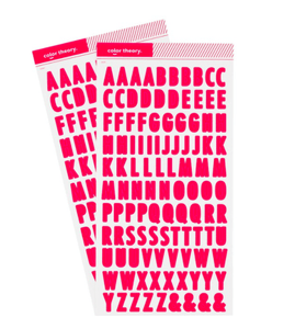 Scrapbooking  Color Theory 6x12 Alpha Stickers - Flamingo Alphas