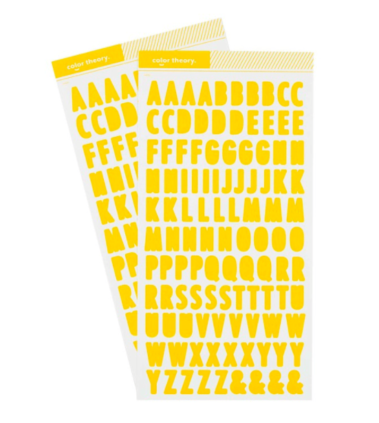 Color Theory 6x12 Alpha Stickers - Lemon Zest