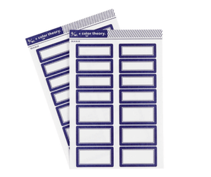 Scrapbooking  Color Theory Label Stickers - Deja Blue Alphas