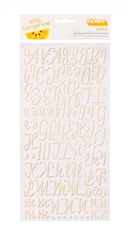 Scrapbooking  American Crafts Amy Tangerine Lovely Straw Foam Rubber Thickers Alphas