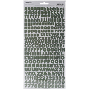 Scrapbooking  Kaisercraft Green Alpha Sticker Sheet Alphas