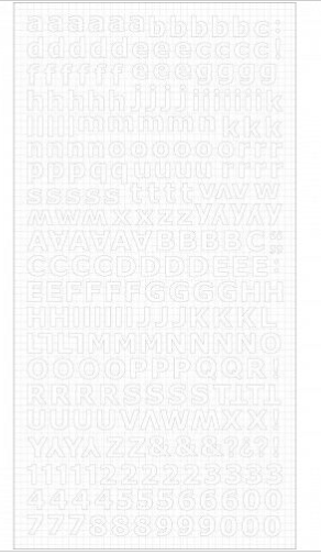 Scrapbooking  Kaisercraft White Alpha Sticker Sheet Alphas