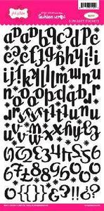 Scrapbooking  Pink Paislee Fashion Script Black Alpha Stickers Alphas