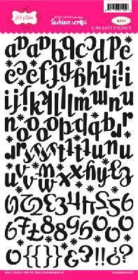 Scrapbooking  Pink Paislee Fashion Script Black Alpha Stickers Alphas