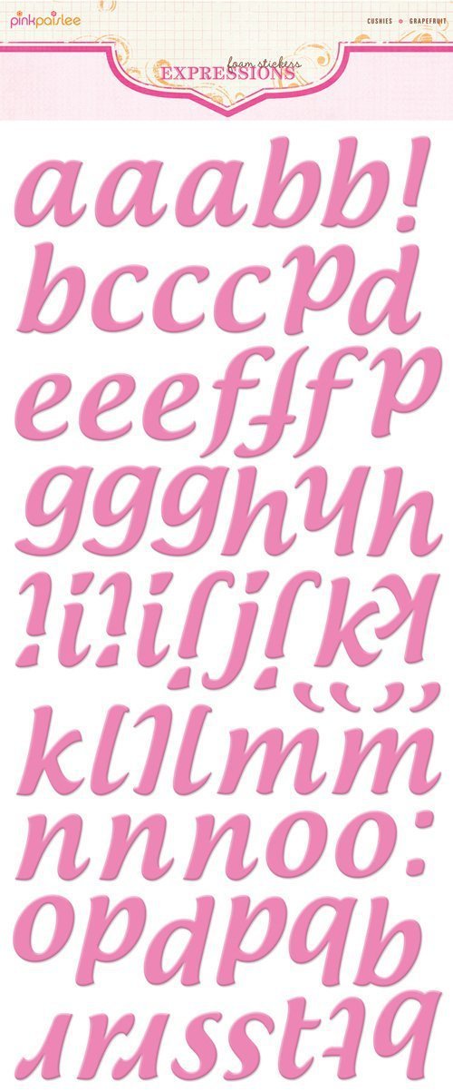 Scrapbooking  Pink Paislee Passionfruit Alpha Cushies Alphas