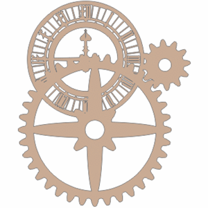 Scrapbooking  Twiddleybitz Steam Punk Clock with Gears Chipboards