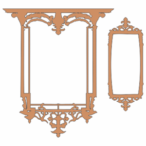 Scrapbooking  Twiddleybitz Winged Mirror Single Chipboards