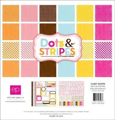 Scrapbooking  Echo Park Dots and Stripes Candy Shoppe Collection Paper Kit