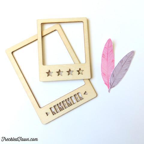 Scrapbooking  Freckled Fawn Wood Chips Frames Remember Embellishments