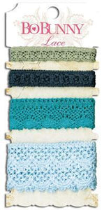 Scrapbooking  Lace Pack Denim Blue Embellishments