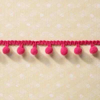 Scrapbooking  Pink Pom Pom per mtr Embellishments