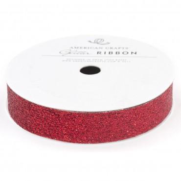 Scrapbooking  Rouge Solid Glitter Ribbon Roll Embellishments