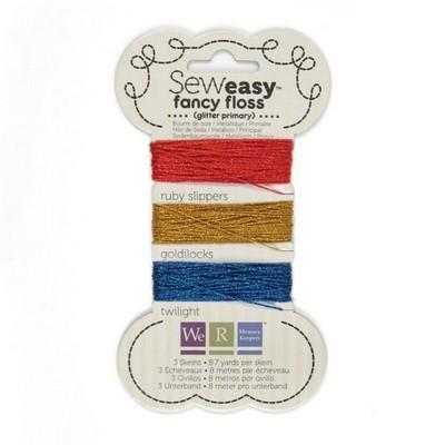 Scrapbooking  Sew Easy Glitter Floss Primary Embellishments
