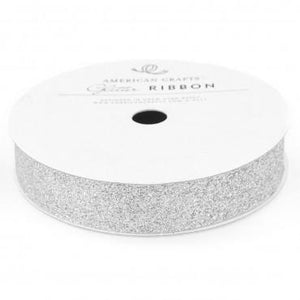 Scrapbooking  Silver Glitter Solid Ribbon Roll Embellishments