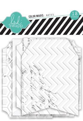 Scrapbooking  Colour Magic Note Tags with resist Heidi Swapp