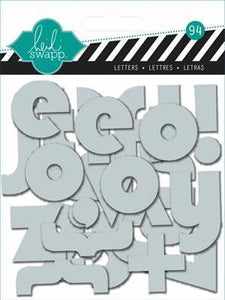 Scrapbooking  Heidi Swapp Clear Pop Clear Alphabet Grey Heidi Swapp