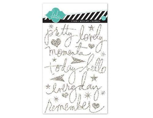 Scrapbooking  Mixed Company Buzz Words Glitter Stickers Heidi Swapp