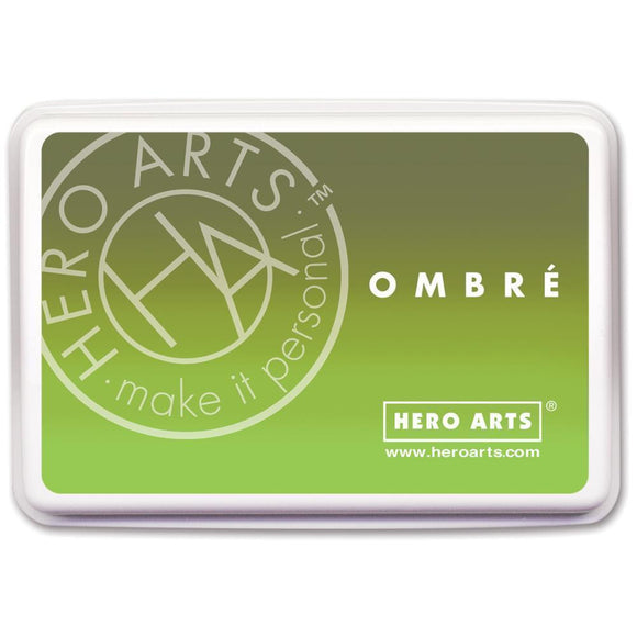 Scrapbooking  Hero Arts Ombre Lime To Forever Green Ink Paper Collections 12x12
