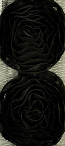 Scrapbooking  Kaisercraft LARGE BLACK Ribbon Roses Kaisercraft