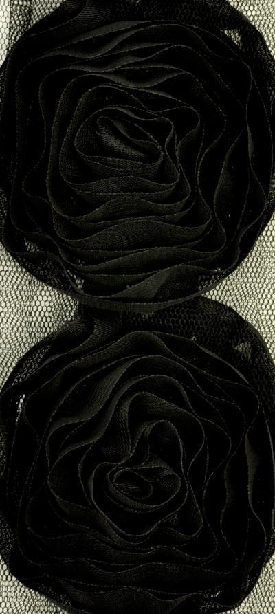 Scrapbooking  Kaisercraft LARGE BLACK Ribbon Roses Kaisercraft