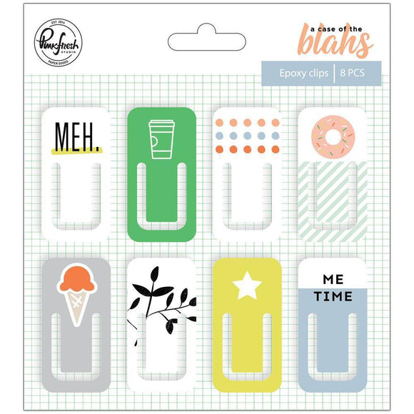 Scrapbooking  A Case Of The Blahs Epoxy Clips 8/Pkg Paper Collections 12x12