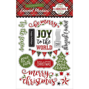 Scrapbooking  A Perfect Christmas Adhesive Enamel Words & Phrases Paper Collections 12x12