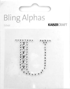 Scrapbooking  Alpha Silver Rhinestone  U Paper Collections 12x12