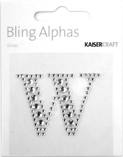 Scrapbooking  Alpha Silver Rhinestone  W Paper Collections 12x12