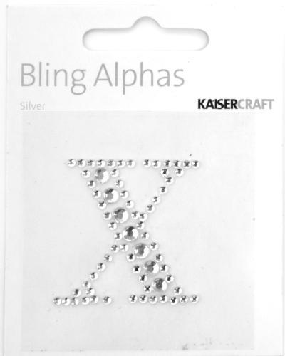 Scrapbooking  Alpha Silver Rhinestone  X Paper Collections 12x12