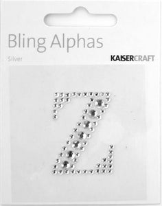 Scrapbooking  Alpha Silver Rhinestone  Z Paper Collections 12x12