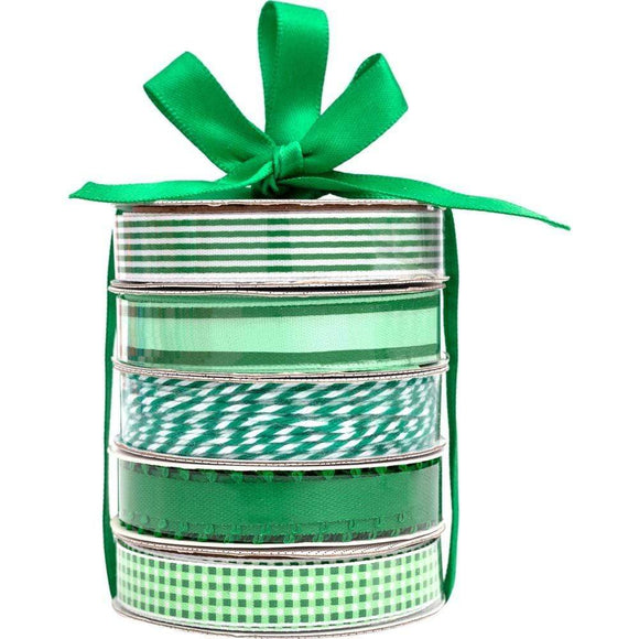 Scrapbooking  American Crafts Premium Ribbon & Twine 5-Packs - Dark Green Paper Collections 12x12