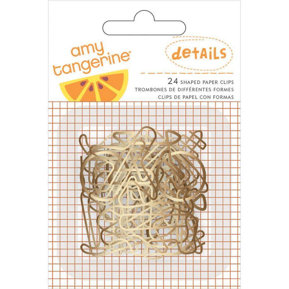 Scrapbooking  Amy Tan Rise and Shine Gold Paper Clips 24pk Paper Collections 12x12