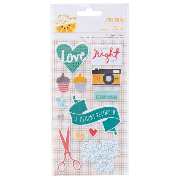 Scrapbooking  Amy Tangerine Stitched Fabric Stickers Paper Collections 12x12