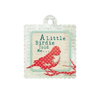Scrapbooking  Anthologies Embossed Tag A Little Birdy Told Me Paper Collections 12x12
