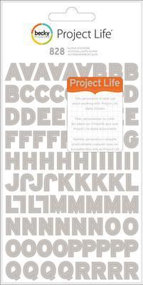 Scrapbooking  Becky Higgins Project Life Alphabet Stickers Grey 8 Sheets Paper Collections 12x12